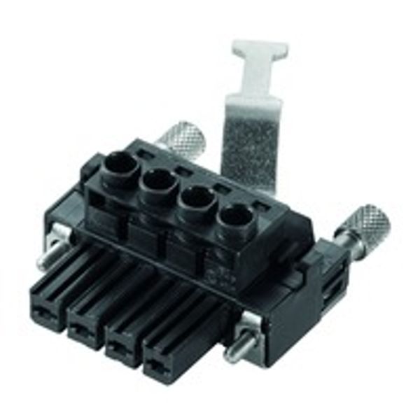 PCB plug-in connector, female plug, 7.62 mm, Number of poles: 4, 180°, Clamping yoke connection, Clamping range, max. : 10 mm², Box image 1
