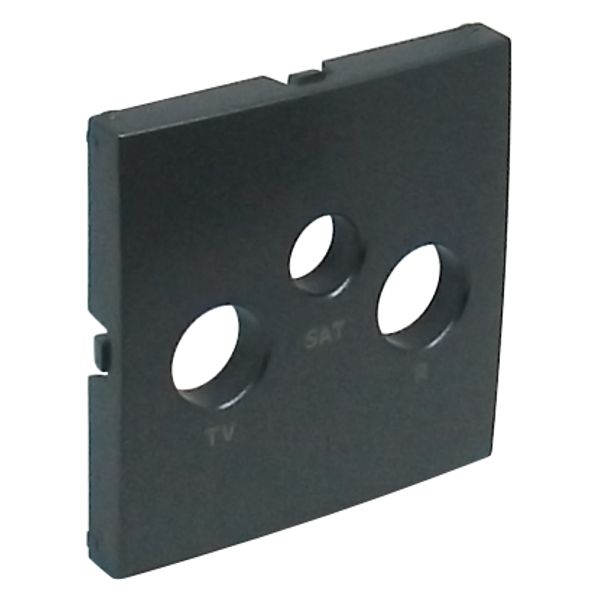 COVER PLATE FOR R-TV-SAT SOCKETS GRAY image 1