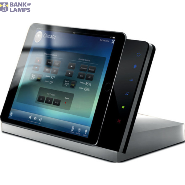Table docking station with charging function and control function, housing silver, glass cover black image 1
