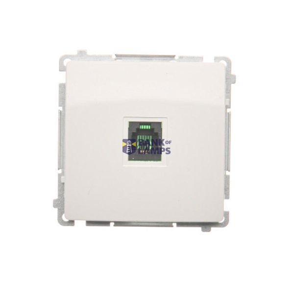 RJ11 single telephone socket, (module), white image 1