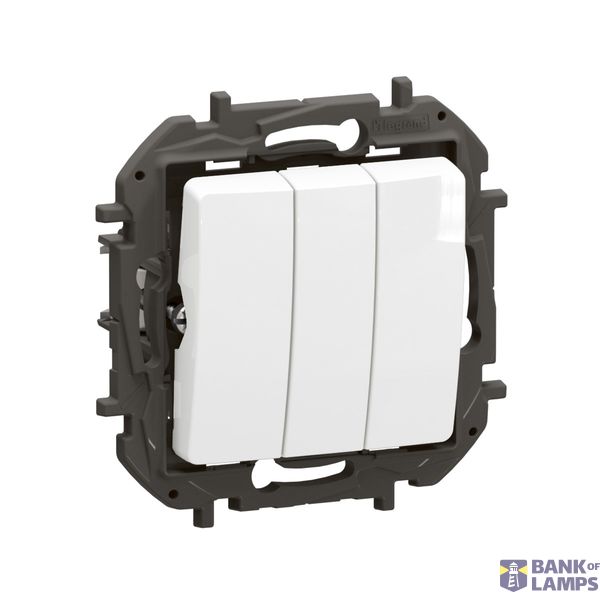 Switch Niloe 3-Gang 1-Way 10AX White image 1