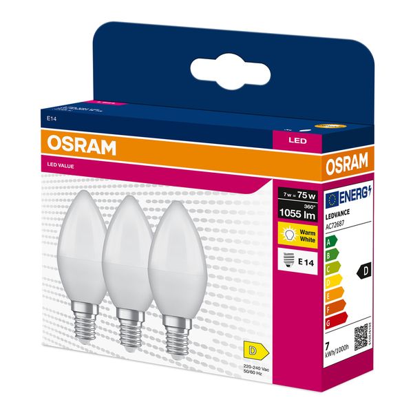 VALUECLB75 7W/827 230VFR E14 FS3 OSRAM image 2