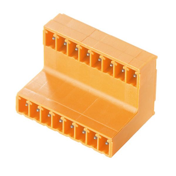 PCB plug-in connector, male header, closed side, THT solder connection, 3.81 mm, Number of poles: 18, 90°, Solder pin length (l): 3.2 mm, tinned, orange, Box image 2