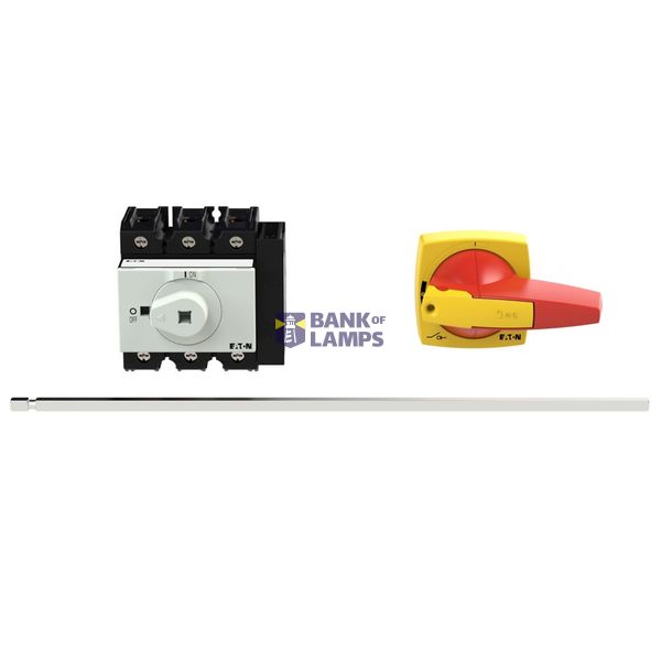 P3 Main switch, 80 A,Rear mounting, 3 pole, Form M4/K2-R, Red, Short t image 5