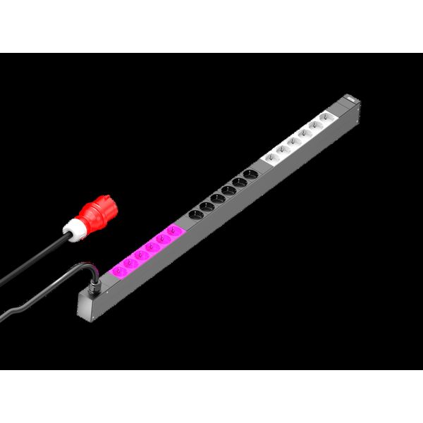 PDU basic 16A/3P CEE 18xCEE7/3 earthing-pin, CEE 7/3: 16 x earthing-pin image 2