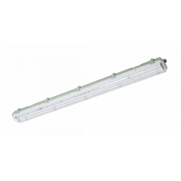 Hermetic luminaire HELIOS BIS, for T8 LED single-sided power supply, G13, IP65, AC220-240V, 2x120cm, ABS/PS image 1