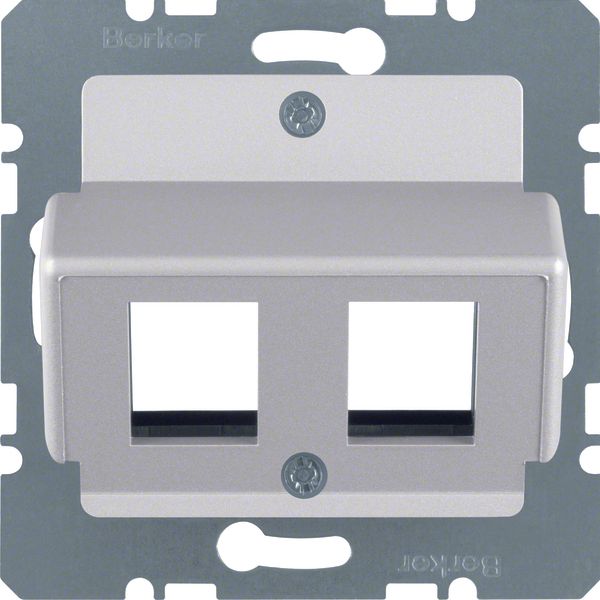 Central plate 2gang for AMP jacks, com-tech, al., matt, lacq. image 1