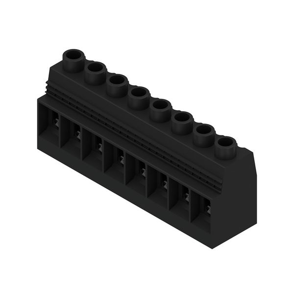 Printed circuit board terminals, 15.00 mm, Number of poles: 8, 90°, Solder pin length (l): 4.5 mm, tinned, black, Clamping yoke connection, Clamping range, max. : 50 mm², Box image 3
