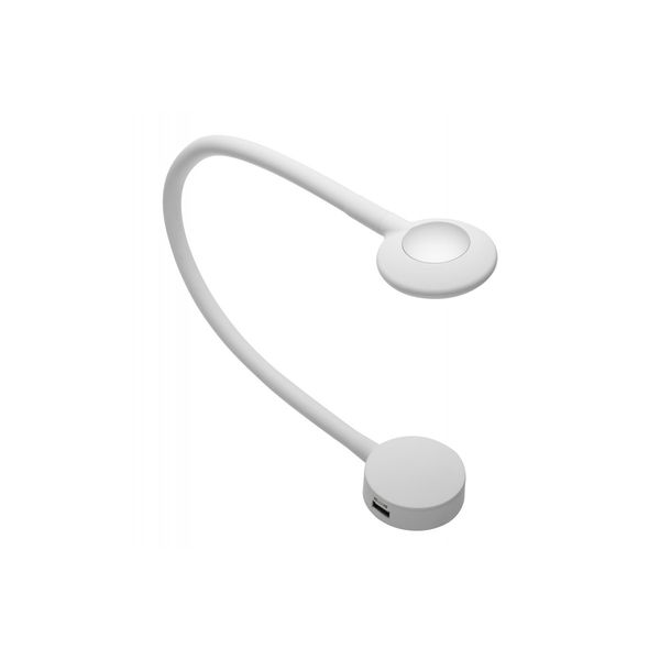 LED luminaire CHICAGO, 2.1 W, DC12V, 2xUSB-A, dimmable, 4000K, cable mini AMP 1.5 m, white image 1