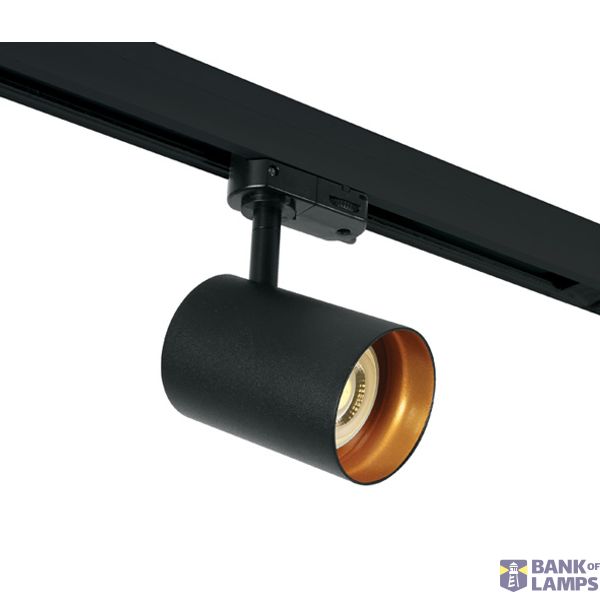 BLACK BRASS REFLECTOR GU10 10W TRACK SPOT DARK LIGHT image 1
