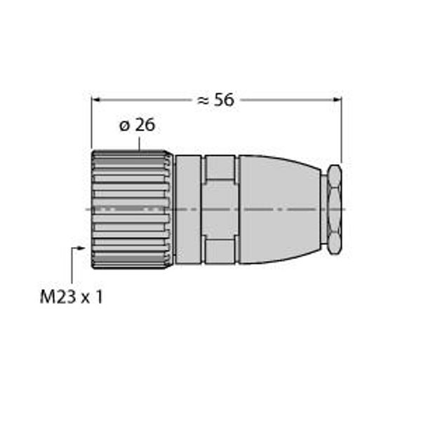 Field-Wireable Connector Male M23 × 1, Straight   FW-M23ST19Q-G-LT-ME-XX-10 image 2