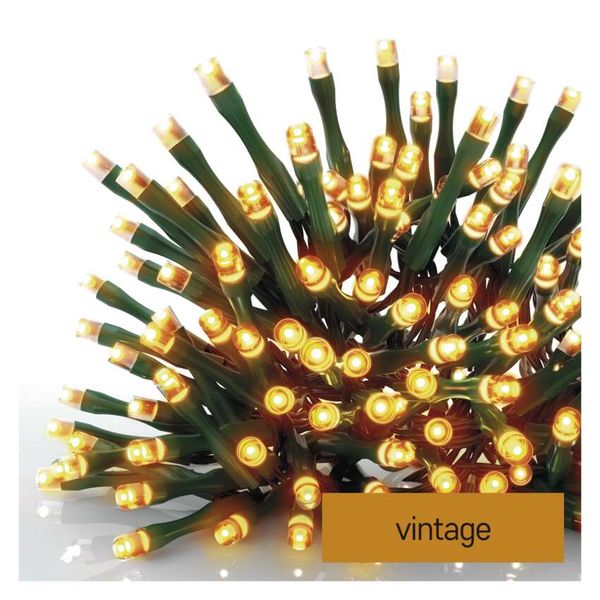 Classic 80 LED Christmas Lights 8m Vintage, Green Wire, IP44, Timer image 1