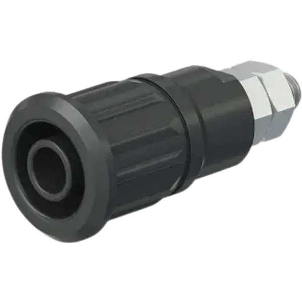 4 mm panel socket, threaded bolt, mounting Ø 12.2 mm, CAT III, CAT IV, white, 66.7049-29 image 1