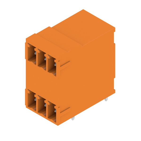 PCB plug-in connector, male header, closed side, THT solder connection, 3.81 mm, Number of poles: 6, 90°, Solder pin length (l): 3.2 mm, tinned, orange, Box image 3