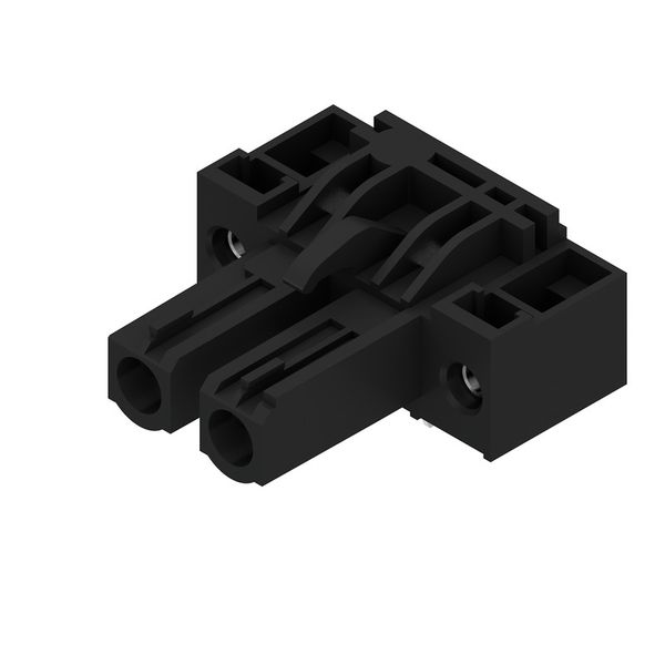 PCB plug-in connector, female header, Flange, THT solder connection, 7.62 mm, Number of poles: 2, 90°, Solder pin length (l): 3.2 mm, tinned, black, Box image 2