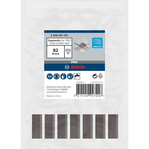 Segments for Diamond Core Cutter Standard for Concrete 7; 10 mm image 1