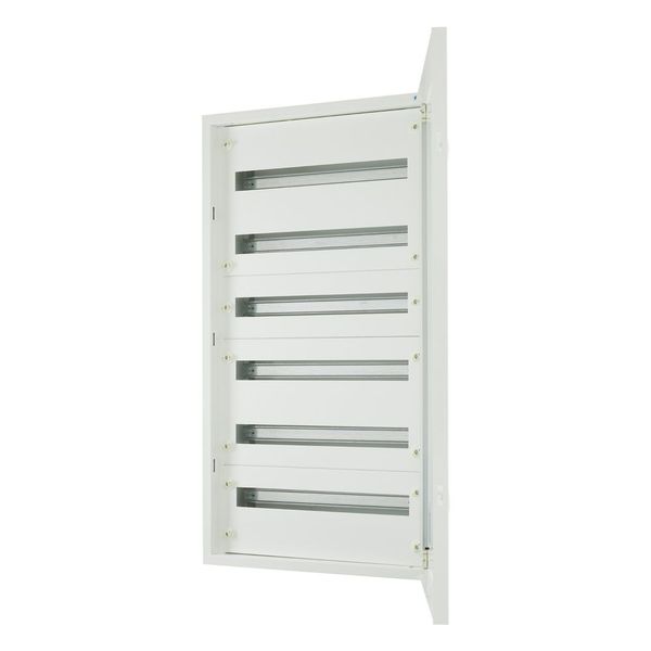 Complete flush-mounted flat distribution board, white, 24 SU per row, 6 rows, type A image 1