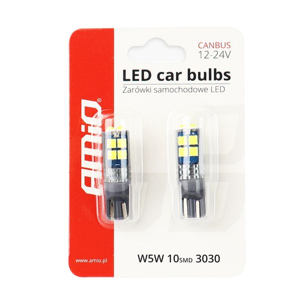 LED CANBUS 10SMD 3030 T10 W5W White 12V/24V image 1