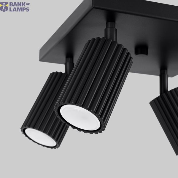 CEILING LAMP WITH FOUR SPOTLIGHTS ON A SQUARE ROSETTLE, CARBON SERIES image 6