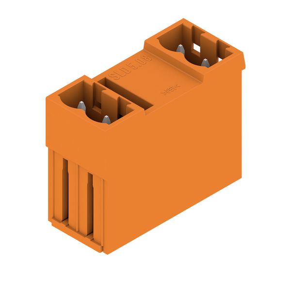 PCB plug-in connector, male header, closed side, THT solder connection, 5.08 mm, Number of poles: 4, 180°, Solder pin length (l): 3.2 mm, tinned, orange, Box image 1