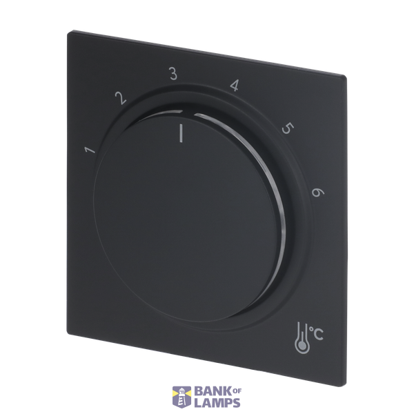 1794 R-45M Cover plate with legend Characters 1 ... 6 for Thermostat Turn button black matt - Busch-art linear image 3