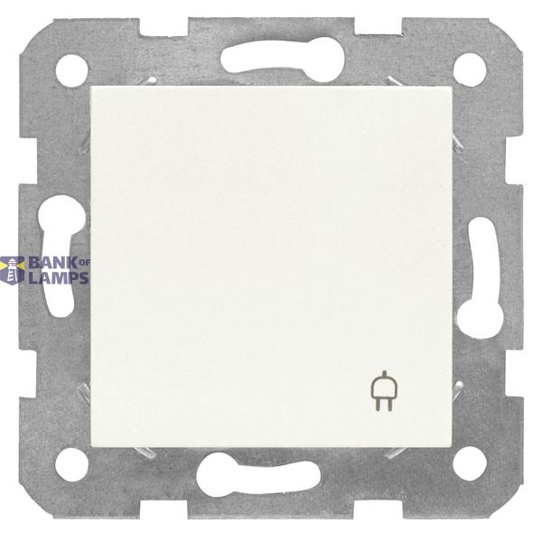 Socket outlet, flap cover, screw clamps, white image 2