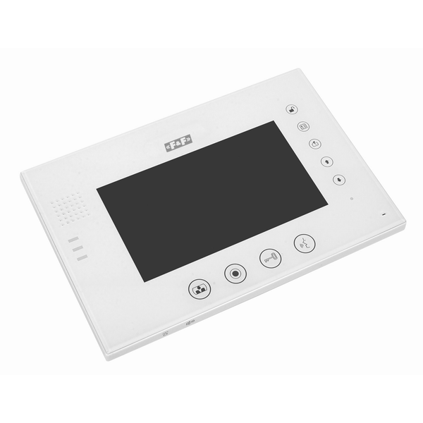 video intercom: 7" color monitor with memory, SD card port, plastic/aluminum, black + power supply image 2