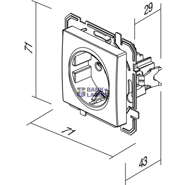 SOCKET SCHUKO 2P+E 16A 250V~ BV GR XO 4417020 image 3