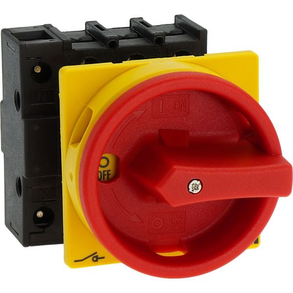 P1-32/EA/SVB/N Main switch, P1, 32 A, flush mounting, 3 pole + N, Emergency switching off function, With red rotary handle and yellow locking ring, Lockable in the 0 image 36