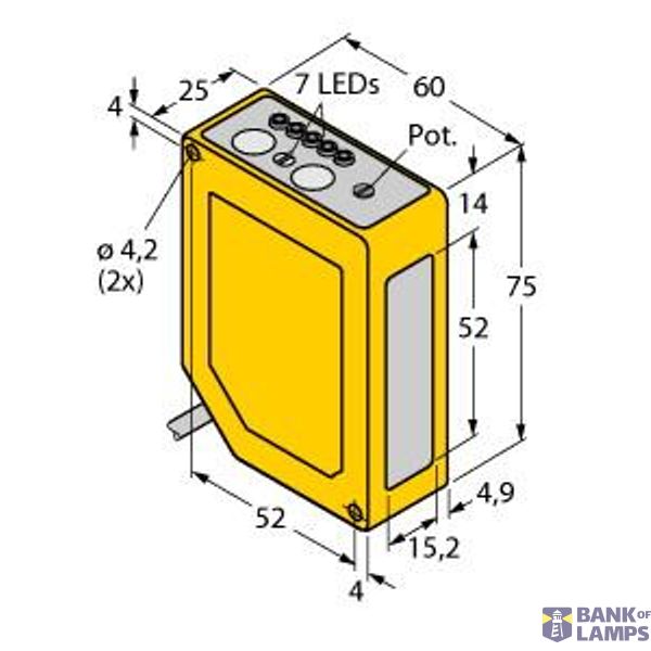 Photoelectric Sensor Diffuse Mode Sensor with Adjustable Background Suppression   Q60VR3AF2000QPMA3 image 1