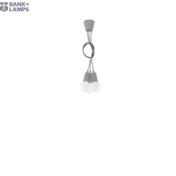 HANGING LAMP DIEGO 3 GRAY E27 3X60W IP20 image 7