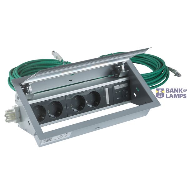 DESKUNIT FLIP-COVER 2X2V WALL 2XCAT6 UTP image 1