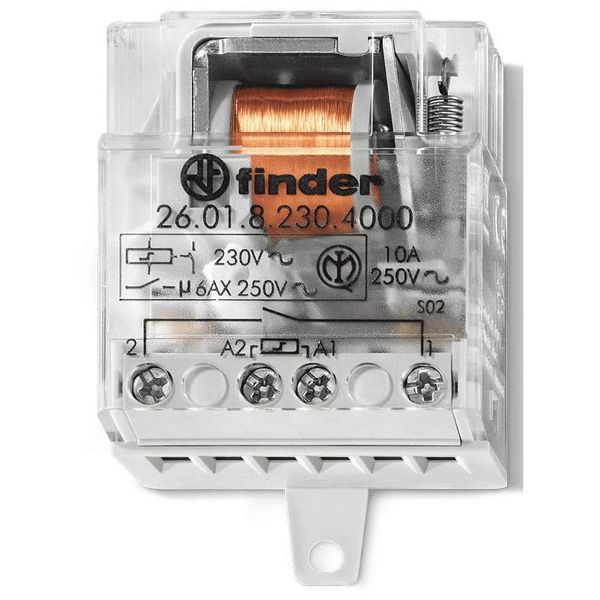 Finder step impulse relay 10A 230VAC 1NO 260182304000 image 1