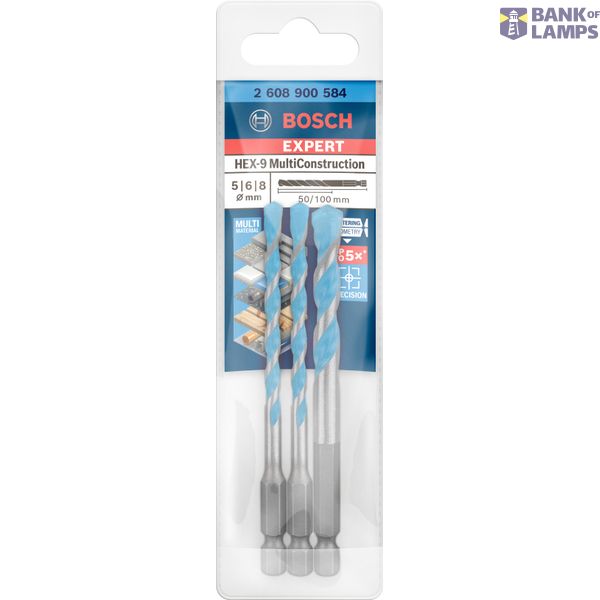 EXPERT HEX-9 MultiConstruction Drill Bit Set 5/6/8 mm 3-pc image 2
