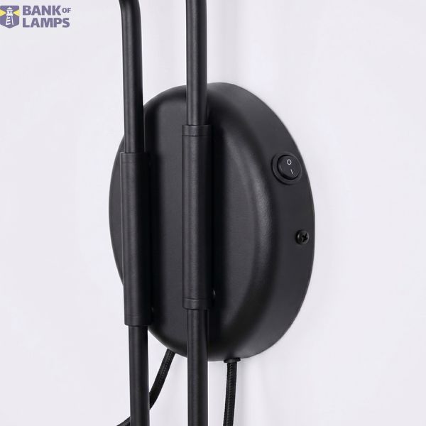 Wall lamp NOX 2 black with a switch image 6