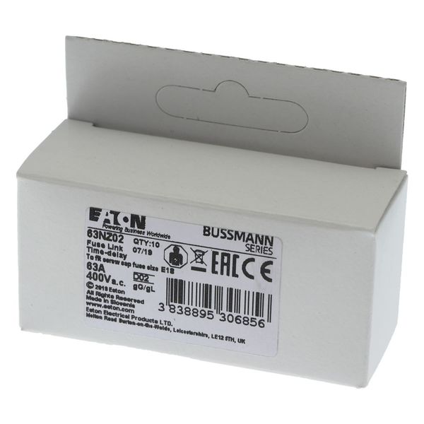 Fuse-link, LV, 63 A, AC 400 V, D02, gL/gG, IEC, time-delay image 16