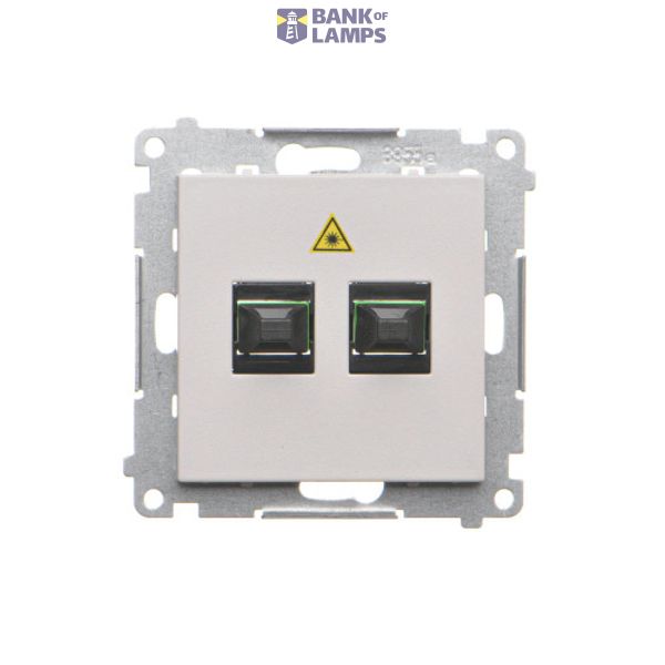 Double fiber optic sockets, light gray matt image 1