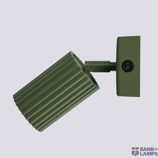 STYLISH WALL LAMP WITH SWITCH AND GROOVED OLIVE LAMPSHADE, KARBON FAMILY image 9