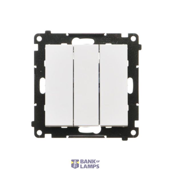 Triple switch with backlight, 10AX, white matt image 1