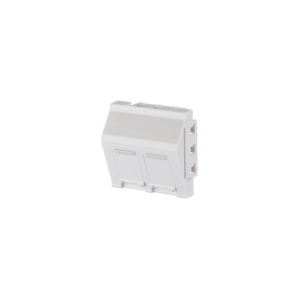 Keystone wall outlet 45x45 mm 2 ports unequipped, pure white RAL 9010 image 1