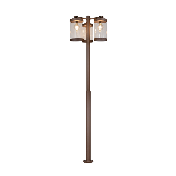 Sambesi pole lamp 240 cm 3xE27 rustic dusk sensor image 1