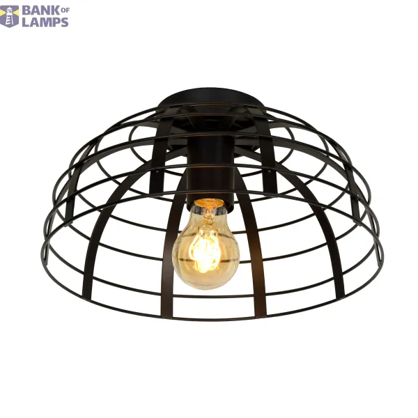 Lucide ELODIE - Flush ceiling light - Ø 30 cm - 1xE27 - Black image 1