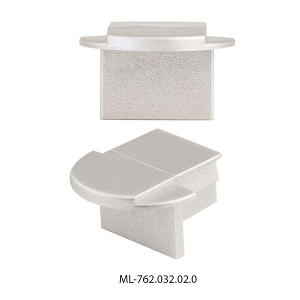 End cap for VL without hole, silver color, 1 pc image 1