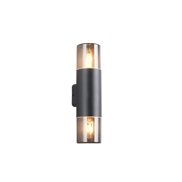 Hoosic wall lamp 2-pc E27 matt black image 1