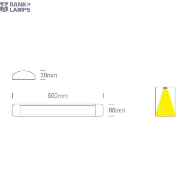 WHITE LED 20W CW 600x80mm IP20 230V image 2