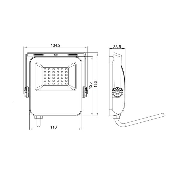 Capri LED Basic 30W 3600lm 3000K symmetric IP65 black image 4