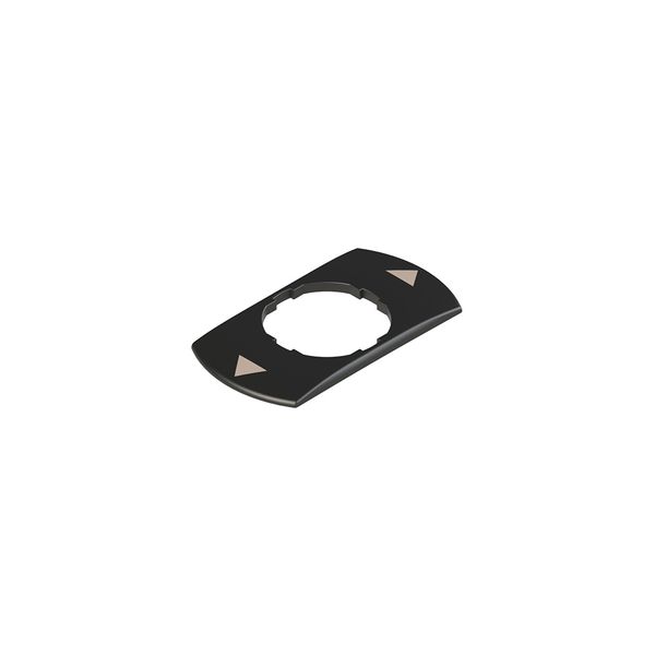 Plate with shaped hole, rectangular, 30x60 mm, grey, with inscription image 1