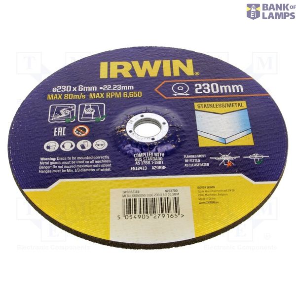 Metal grinding disc 230 x 6 x 22.3mm image 1