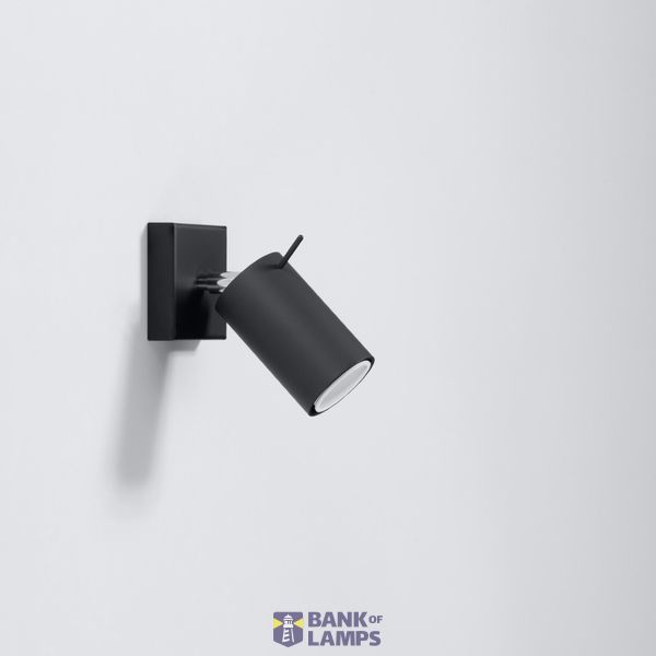 RING BLACK WALL LAMP WITH SWITCH GU10 1X40W IP20 image 3