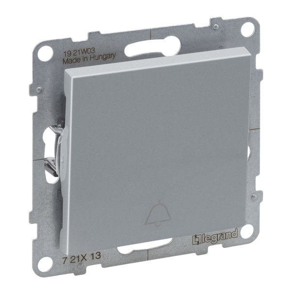 ONE-WAY PUSH-BUTTON WITH BELL SYMBOL  ALUMINIUM image 1